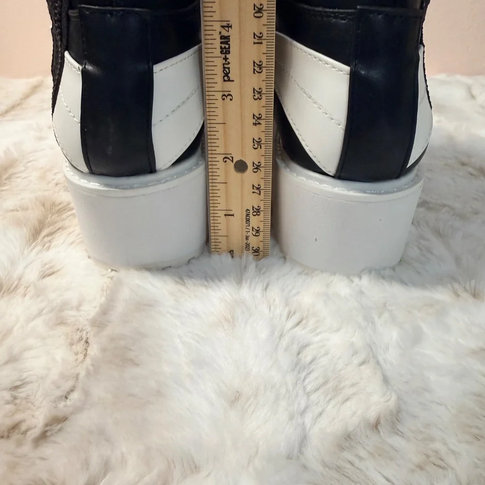 Cape Robbin Black Hightop Sneakers With White Chunky Platform & A Side Zipper